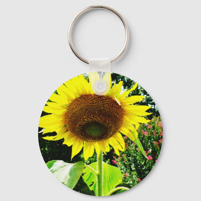 Große gelbe Sonnenblume Schlüsselanhänger (Vorderseite)