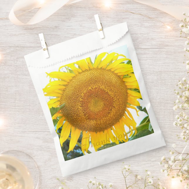 Große gelbe Sonnenblume Vielen Dank Geschenktütchen (Ausgeschnitten)