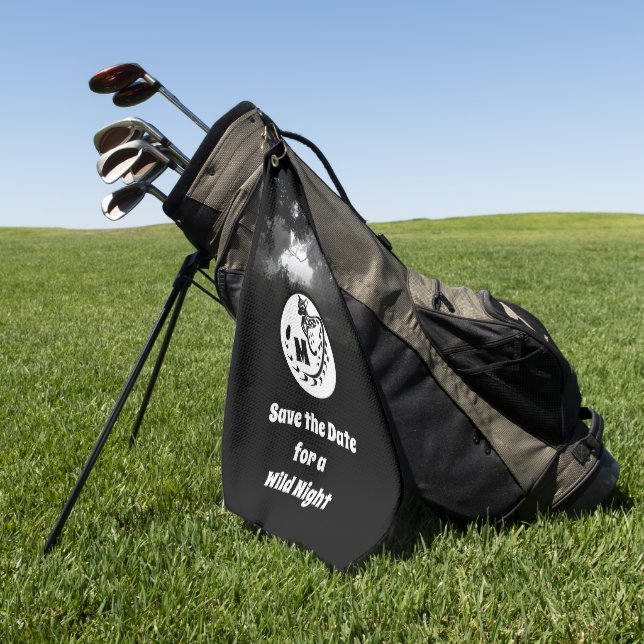 Große Gepunktete Genet Silhouette Monogram Foto Golfhandtuch (Gras)