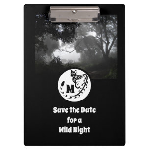 Große Gepunktete Genet Silhouette Monogram Foto Klemmbrett