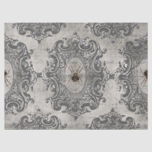 Große Gerahmte Spinne auf Light Gray Decoupage Seidenpapier