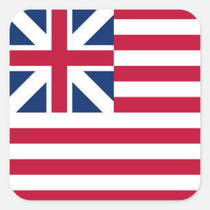 Große Gewerkschaft, 1. US-Flagge für Kolonien Quadratischer Aufkleber