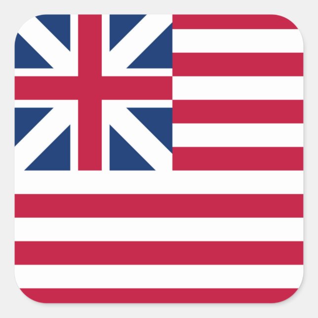 Große Gewerkschaft, 1. US-Flagge für Kolonien Quadratischer Aufkleber (Vorderseite)