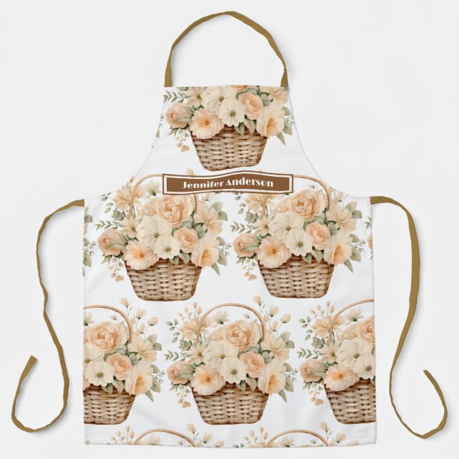 Große, Girl Peach Blumenkörbe Schürze drucken (Vorderseite)