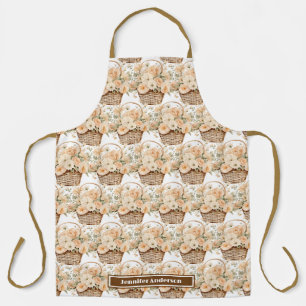 Große, Girl Peach Blumenkörbe Schürze drucken