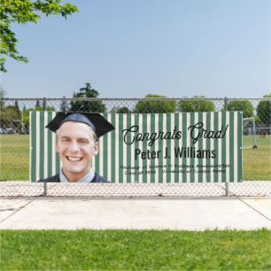 Große Glückwünsche Abschluss Grüne Linien Männer B Banner