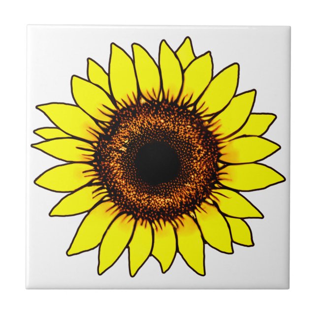 Große goldgelbe Sonnenblume Fliese (Vorderseite)