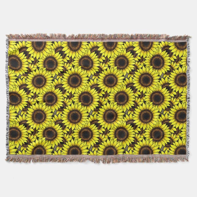 Große goldgelbe Sonnenblumen Decke (Vorderseite)