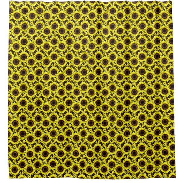 Große goldgelbe Sonnenblumen Duschvorhang (Vorderseite)