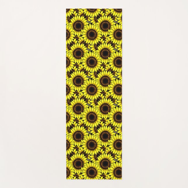 Große goldgelbe Sonnenblumen Yogamatte (Vorderseite)