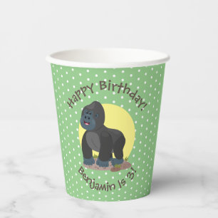 Große Gorilla-Cartoon-Abbildung Pappbecher