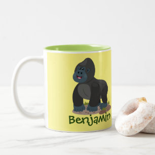 Große Gorilla-Cartoon-Abbildung Zweifarbige Tasse