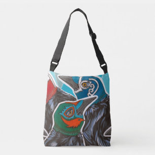 Große Grackle Luchador-Tasche Tragetaschen Mit Langen Trägern