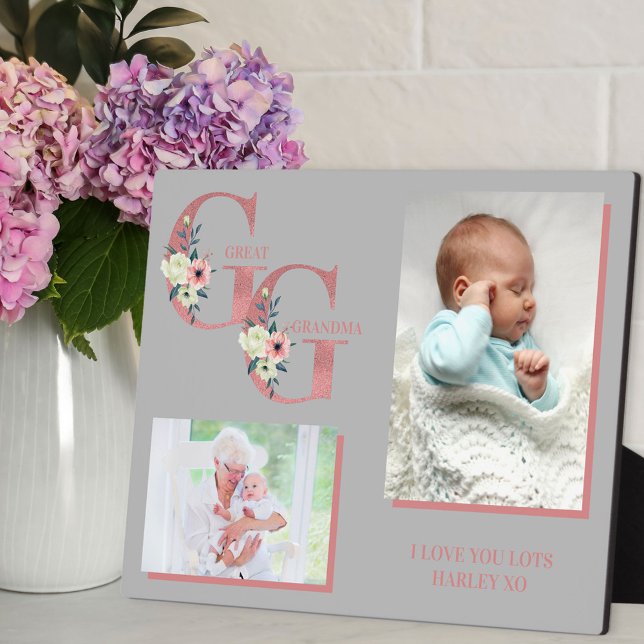 Große Grandma GG Blumenbriefe | 2 FOTO Fotoplatte (Von Creator hochgeladen)