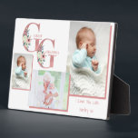 Große Grandma GG Blumenbriefe | 3 Foto Plaque Fotoplatte<br><div class="desc">Erstellen Sie Ihre eigene Foto-Plakette mit drei Ihrer Lieblingsfotos - perfekt für das erste Urenkel einer neuen Urgroßmutter. Die Fotovorlage ist für Sie zum Hinzufügen Ihrer Fotos, die im Landschafts- und Porträtformat angezeigt werden und mit einem Offset-Rahmen gerahmt sind, in Set. Die GG-Initialen sind in Blumenbriefen mit rosa Glitzer-Schimmer und...</div>