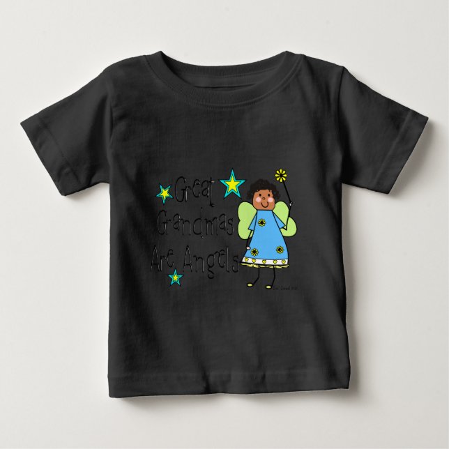 Große Grandmas sind Engel Geschenke (afroamerikani Baby T-shirt (Vorderseite)