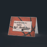 Große Grandson 12. Geburtstag Basketball Groß Karte<br><div class="desc">Die Zeit für Ihren Urenkel,  seinen 12. Geburtstag zu feiern,  zeichne langsam nah und nah. Du solltest jetzt handeln,  indem du dir diese Basketballkarte inspiriert gibst,  um ihm einen ganz besonderen Tag zu geben. DER TEXT AUF DER KARTENDECKE IST EIN GRUNGE-STIL,  DER ABSICHTLICH ALTER AUSSIEHT.</div>