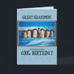 Große Grandson Birthday, Pinguine Karte<br><div class="desc">Eine großartige Geburtstagskarte für einen Großen Enkel. Diese niedlichen Pinguine sind bestrebt,  einem ganz besonderen Naturliebhaber einen coolen Tag zu wünschen.</div>