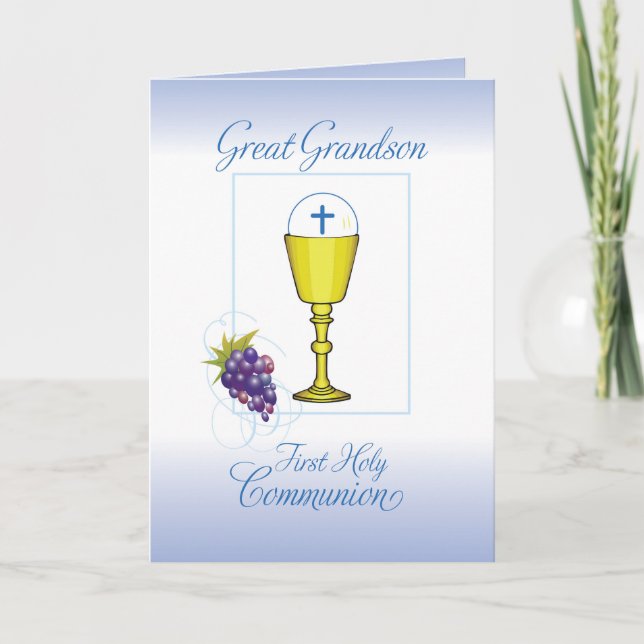 Große Grandson-Erste Kommune, Chalice mit Gastgebe Karte (Vorderseite)