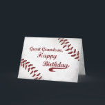 Große Grandson Geburtstag Große Baseball, Spo Karte<br><div class="desc">Magst dein großer Enkel Baseball? Dann ist das die Geburtstagskarte für ihn! Ein sehr kreatives Grunge-Design mit roten Stichen wie ein Ball.</div>