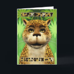 Große Grandson Leopard Jungle Geburtstagskarte Karte<br><div class="desc">Eine lustige Geburtstagskarte mit großen Leoparden- und Dschungelelementen,  ein mutiger Happy Birthday mit Leopardenfarben und -flecken,  die sicherstellen,  dass jedes Kind ein Lächeln hat wie die Katzen :) - von Moonlake Designs</div>