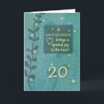 Große Grandson Religious 20. GeburtstagHand Drawn Karte<br><div class="desc">Wenn Sie sich auf den 20. Geburtstag Ihres Urenkelns freuen,  sollten Sie sich diese Karte jetzt besorgen und bereit sein,  sie ihm zu geben,  wenn sein besonderer Tag kommt. Die herzliche Insider-Botschaft auf dieser wird definitiv seinen Tag machen.</div>