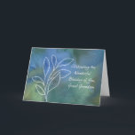 Große Grandson Religious Birthday Segings Karte<br><div class="desc">Dieses einfache Design hat eine zeitlose Anziehungskraft, die sicher die Aufmerksamkeit Ihres Urenkelns erwecken und ihn an seinem großen Tag besonders fühlen wird. Es ist der perfekte Weg, um Ihre Dankbarkeit für den wunderbaren jungen Erwachsenen, der er geworden ist, und die Segnungen, die er zu Ihrer Familie bringt, zum Ausdruck...</div>