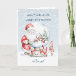 Große Grandson Snow Globe Santa Elf Weihnachten
