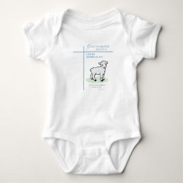 Große Grandson Taufe Blaues Lamm Personalisiert Baby Strampler