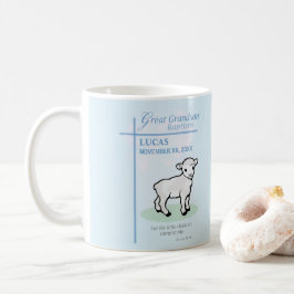 Große Grandson Taufe Blaues Lamm Personalisiert Kaffeetasse