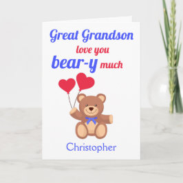 Große Grandson Valentinstag Liebe du Bear y Much Karte