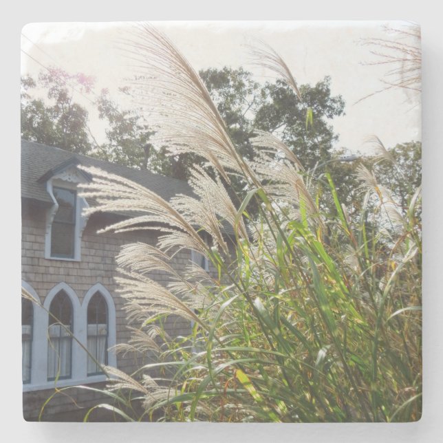 Große Gräser haben Windows - Martha's Vineyard Steinuntersetzer (Vorderseite)