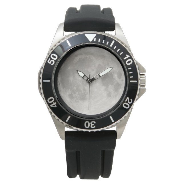 Große graue Mond eWatch Armbanduhr (Vorderseite)
