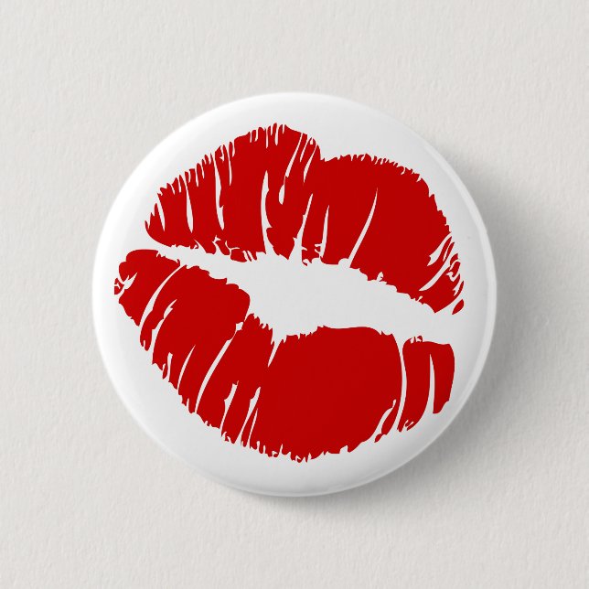 Große große Lippen küssen riesige Lippenenormen Button (Vorderseite)