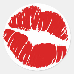 Große große Lippen küssen riesige Lippenenormen Runder Aufkleber