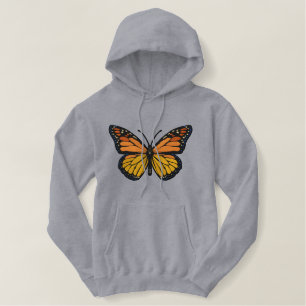 Große große Monarchfalter-Stickerei Bestickter Hoodie