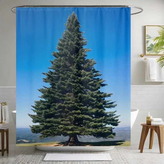 Große große Pinienwälder Natur Lover Woodland Fluc Duschvorhang (Von Creator hochgeladen)