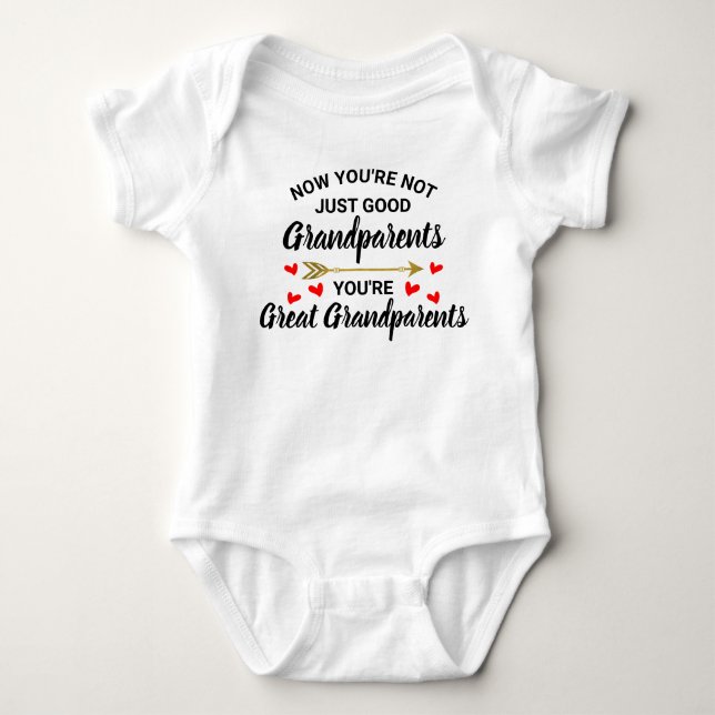 Große Großeltern Baby Ankündigung Baby Bodysuit Baby Strampler (Vorderseite)