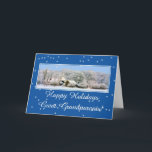 Große Großeltern frohe Weihnachten<br><div class="desc">Christmas 'Tis the season to party and celebrate: Merry Christmas! Überraschung: Your nearest and dearest, your friends, co-workers, neighbors or even your boss with a special card. Many different designs available designs: from a modern collage fotogray card, mixing ornaments and winter landscapes, a classic vintage christmas theme or more modern...</div>