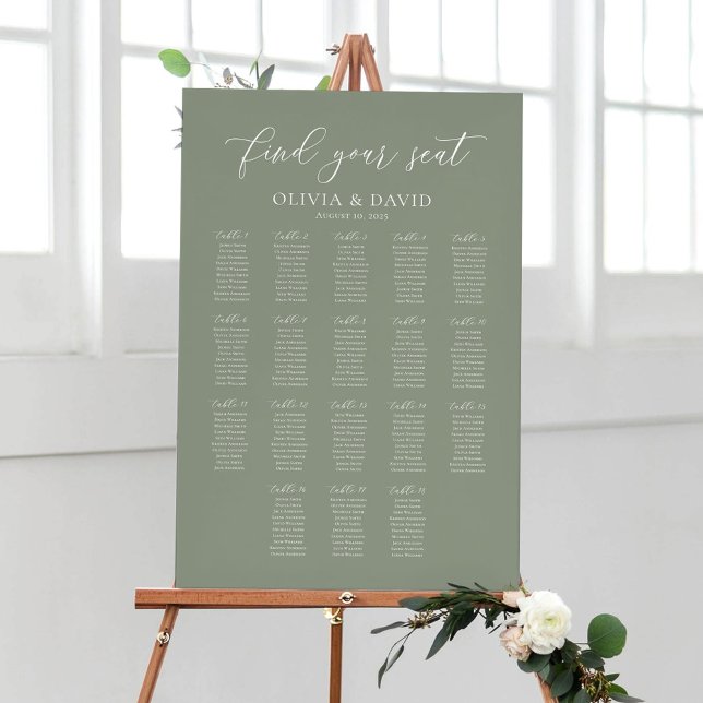 Größe Grün 18 Tische für die Sitzplatzierung Poster (Von Creator hochgeladen)