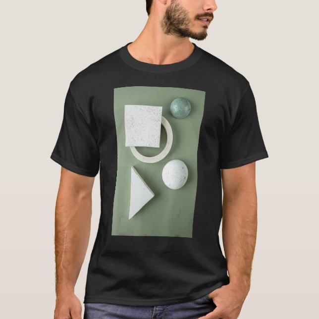 Größe Grün geometrisch T-Shirt (Vorderseite)