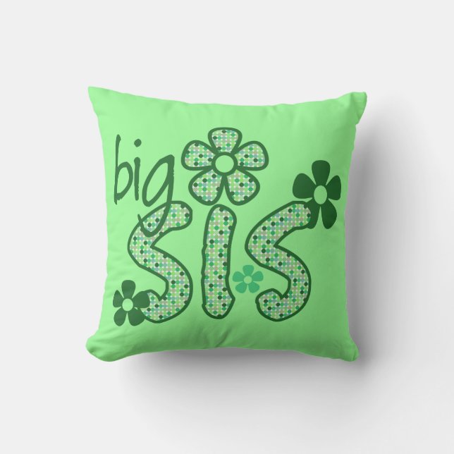 Große grüne Blumen SIS Kissen (Vorderseite)