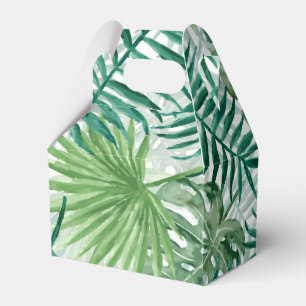 Große grüne Farn-Palme und Monstera tropische Geschenkschachtel