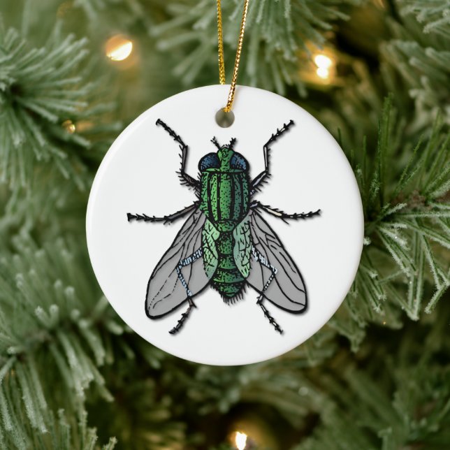 Große Grüne Fliege Keramik Ornament (Baum)