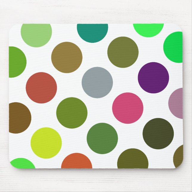 Große grüne und braune Punkte Mousepad (Vorne)