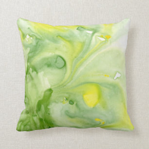 Große Grüntöneabstraktes Watercolorthrow-Kissen Kissen