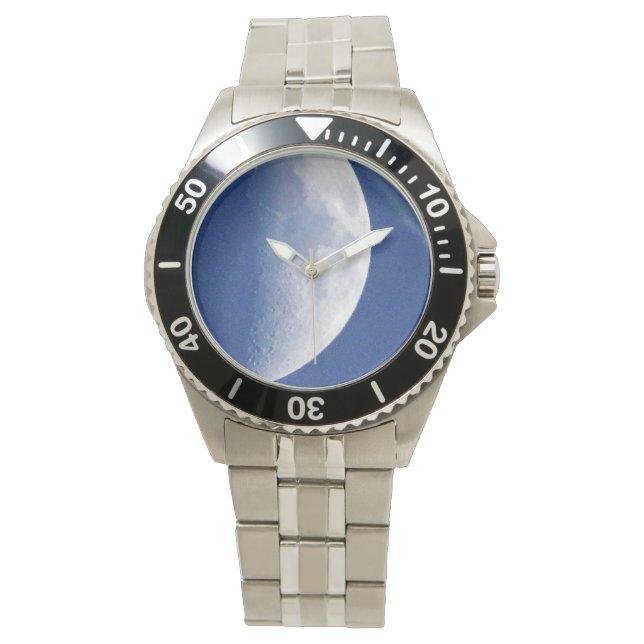 Große Halbmonde am blauen Himmel Armbanduhr (Vorderseite)