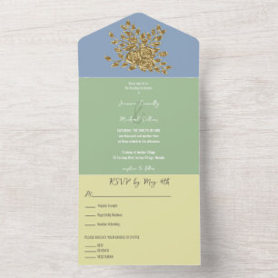 Große Hochzeit der Goldenen Rose All In One Einladung