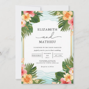 Grosse Hochzeit der tropischen Flora Einladung