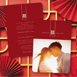 Große Hochzeit in Rectangle Folieneinladung